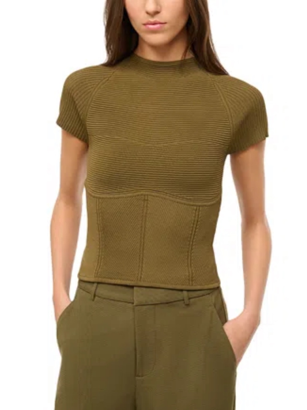 Staud Tigereye Top In Sergeant Green